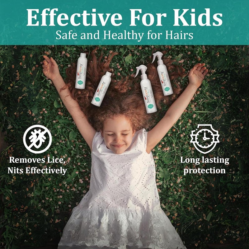 SIMPLICETY ® Lice Prevention Spray for Kids Hair (8 Fl Oz), All Natural Ingredients Lice Spray Treatment, Highly Effective Against Head Lice, Terminates Eggs, and Nits from All Hairs (Unscented) - Image 2